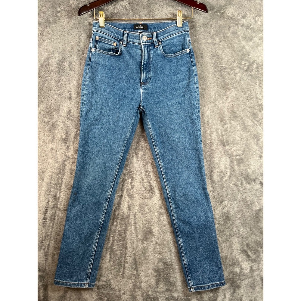 APC Jeans Womens 28 26x28 Jean Moulant Med Wash Straight Leg Denim Skinny
